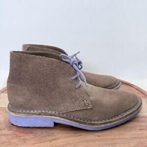 Vellies Shoes Womens Size 6 EU 37 Brown Suede Lace Up Desert Boots Lavender Sole